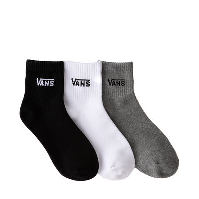Womens Vans Quarter Socks 3 Pack - Black / White / Gray