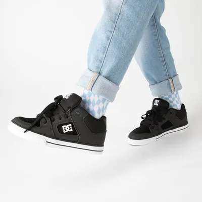 DC Pure Mid Skate Shoe - Little Kid / Big Black White