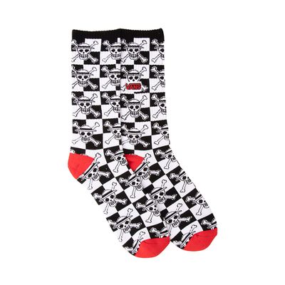 Mens Vans x One Piece Crew Socks - Black / White / Red