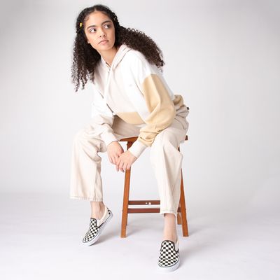 Womens Vans SplitBlock Hoodie - Oatmeal Color-Block