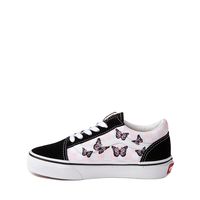 Vans Old Skool Checkerboard Skate Shoe - Little Kid Black / White Butterflies