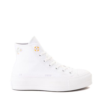 Womens Converse Chuck Taylor All Star Hi Lift Autumn Embroidery Sneaker - White / Moonstone Violet Mouse