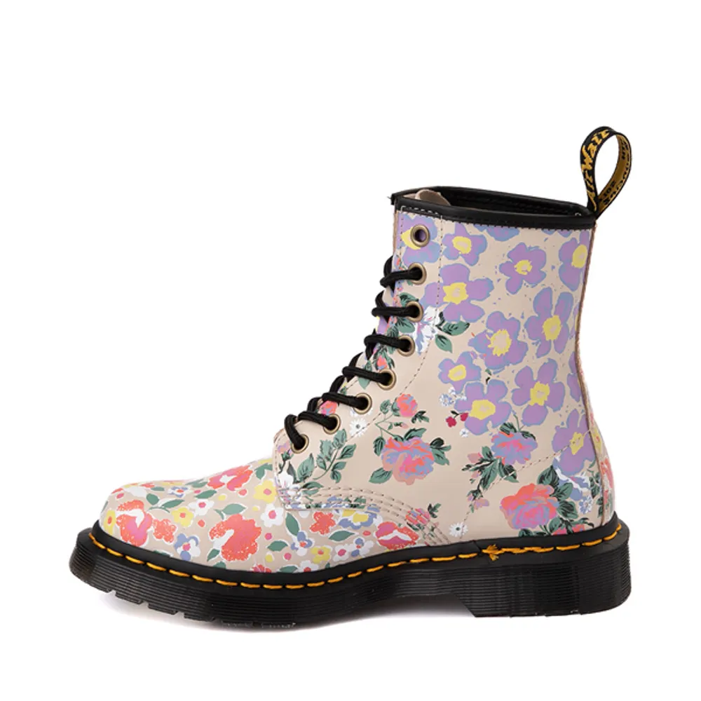 Womens Dr. Martens 1460 8-Eye Boot - Parchment / Floral Mashup