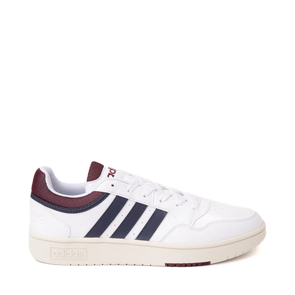 Mens adidas Hoops 3.0 Low Classic Vintage Athletic Shoe - Cloud White / Shadow Navy Red