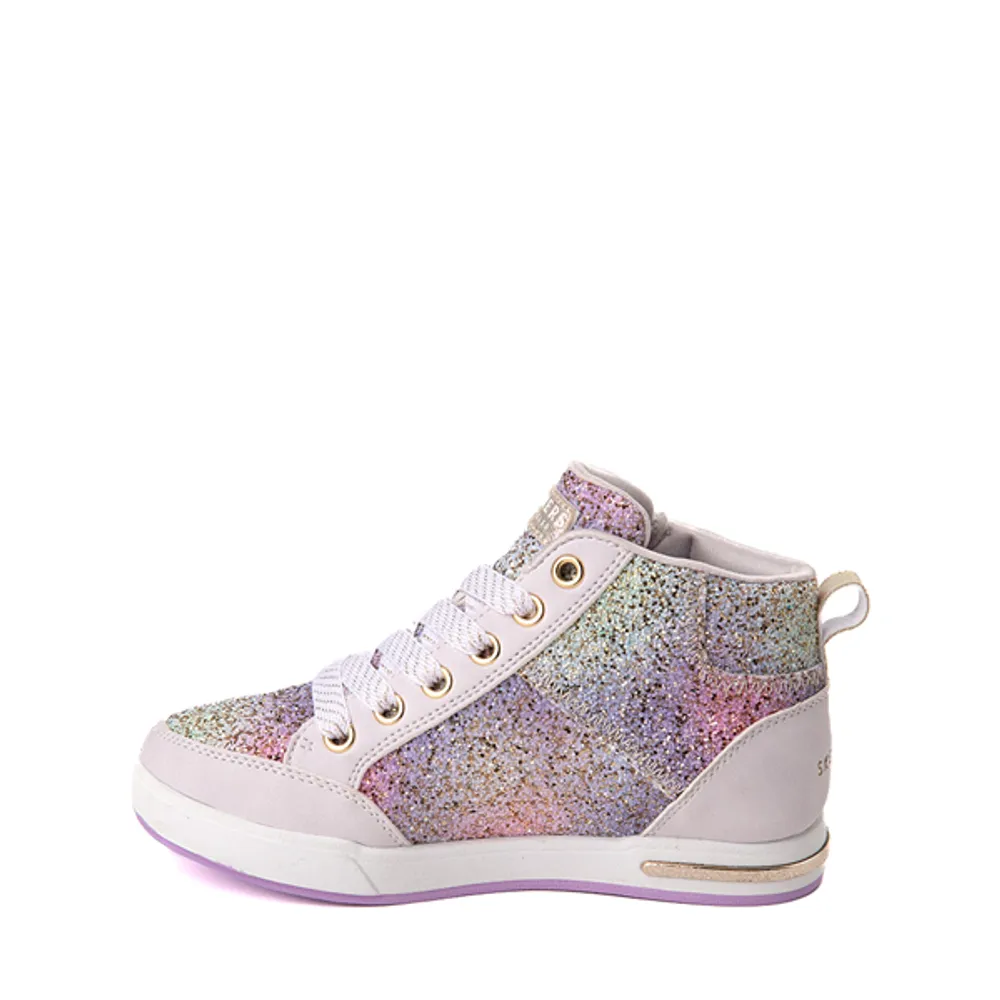 Skechers Shoutouts Glitter Steps Sneaker - Little Kid - Lavender / Rainbow