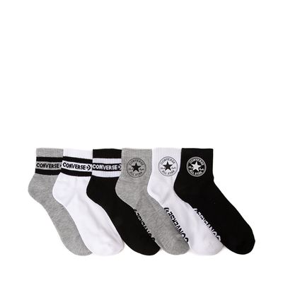 Mens Converse Quarter Socks 6 Pack - Black / Gray / White