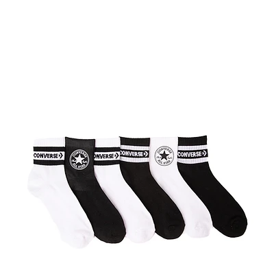 Womens Converse Quarter Socks 6 Pack - Black / White