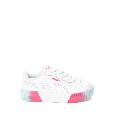 PUMA Carina 2.0 Fade Athletic Shoe - Baby / Toddler - White / Sunset Pink