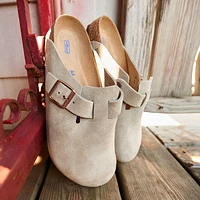 Mens Birkenstock Boston Soft Footbed Clog - Taupe