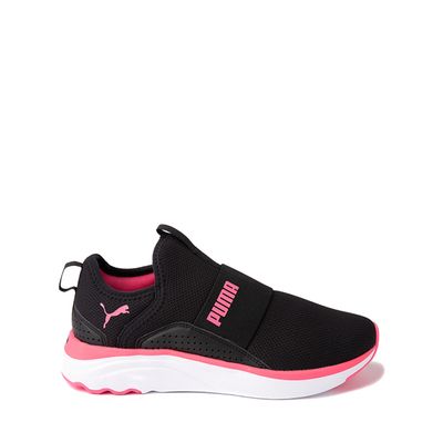 PUMA SoftRide Sophia Slip On Athletic Shoe - Little Kid / Big Black Sunset Pink