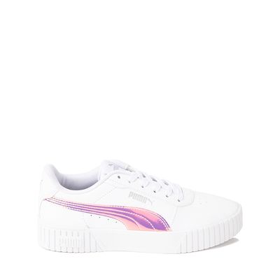 PUMA Carina Holo Athletic Shoe - Big Kid White / Pink