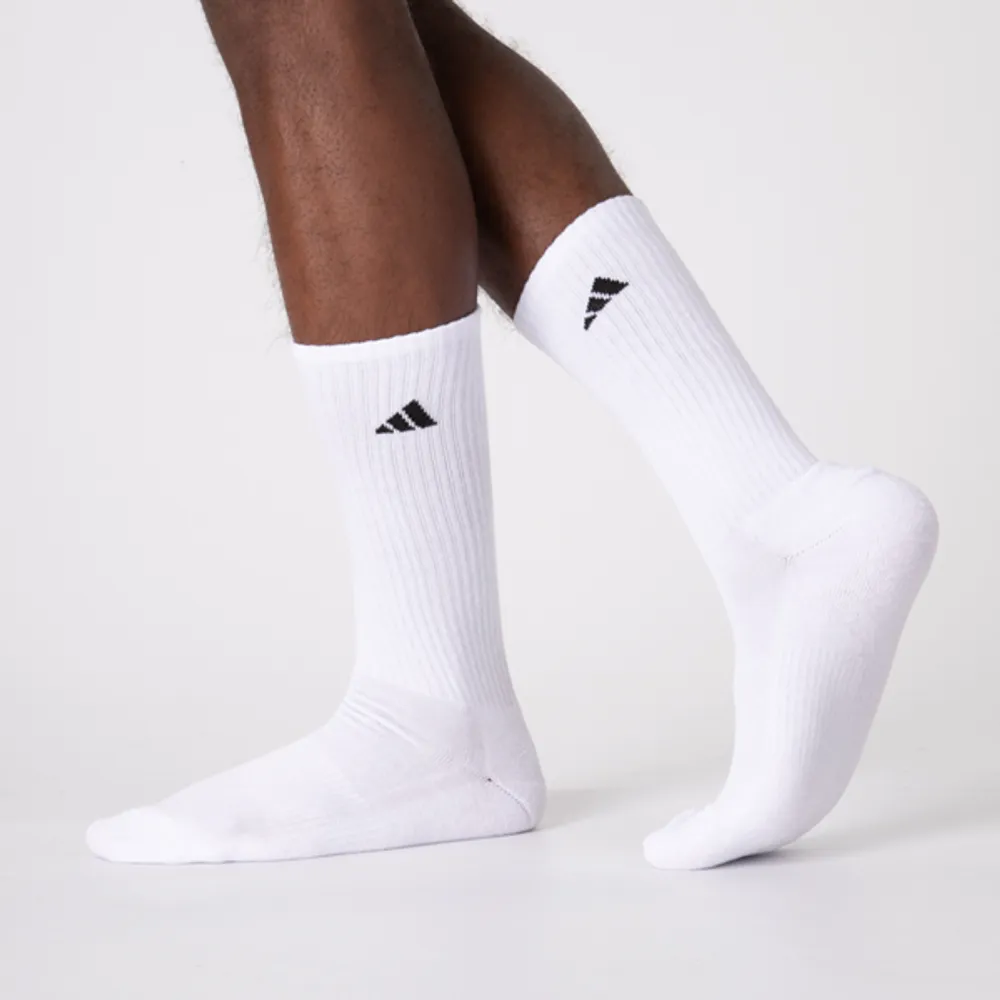 Mens adidas Cushioned Crew Socks 6 Pack White | Street Town Centre