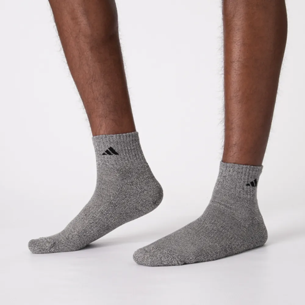 Mens adidas 3-Stripes Quarter Socks 6 Pack - Black / White / Gray