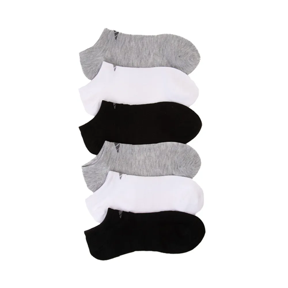 Womens adidas Superlite No-Show Socks 6 Pack - Black / Gray / White
