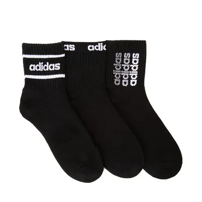 Womens adidas Quarter Socks 3 Pack - Black