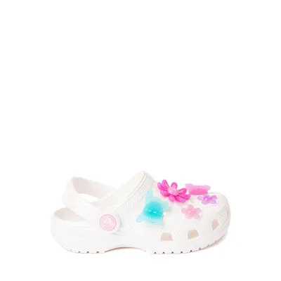 Crocs Classic Glitzy Flower Clog - Baby / Toddler White