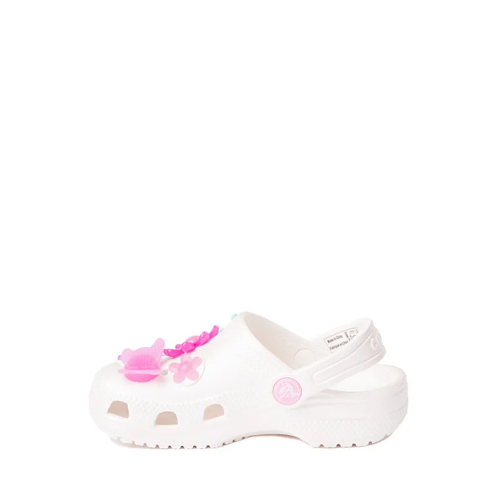 Crocs Classic Glitzy Flower Clog - Baby / Toddler White