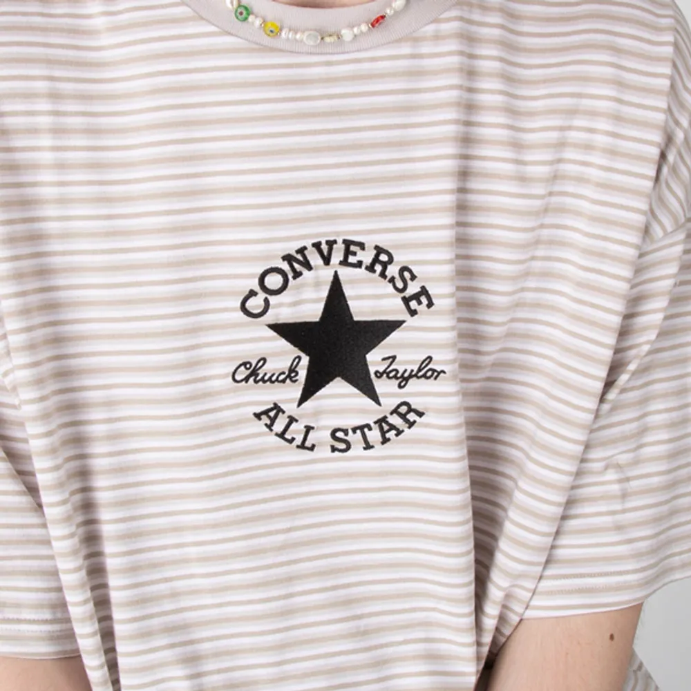 Converse Go-To All Star Patch Tee - Beach Stone Micro Stripe
