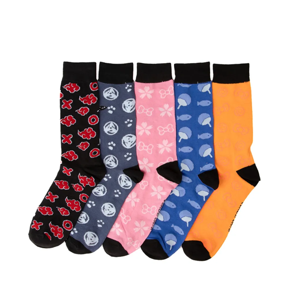 Womens Hello Kitty® x Naruto Crew Socks 5 Pack - Multicolor