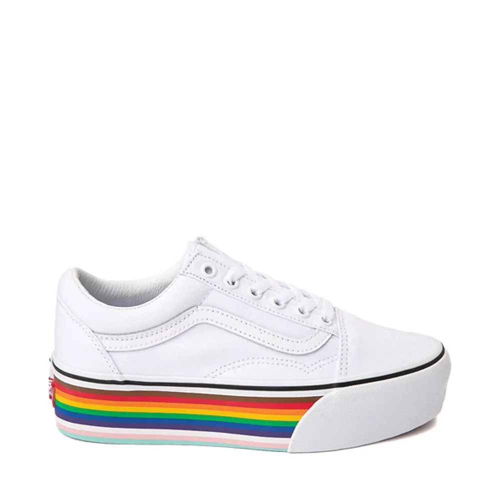 Vans Pride Old Skool Stackform Shoe - White / Rainbow