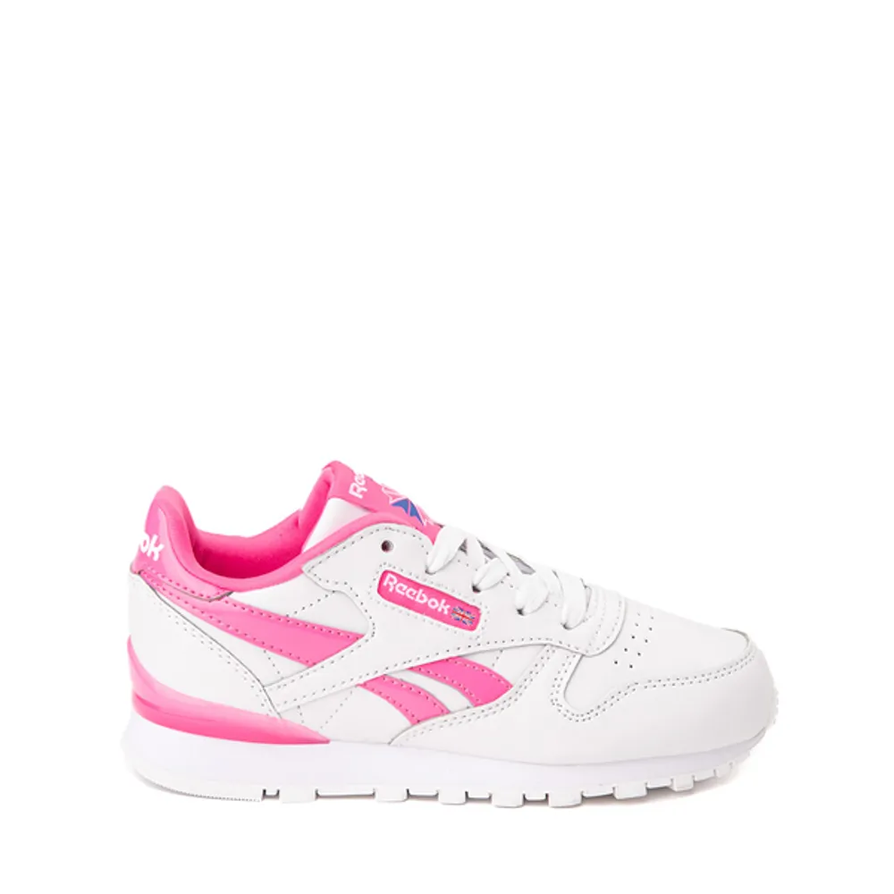 Reebok Classic Leather 'n' Flash Shoe - Little Kid - White / Atomic Pink Connecticut Post Mall