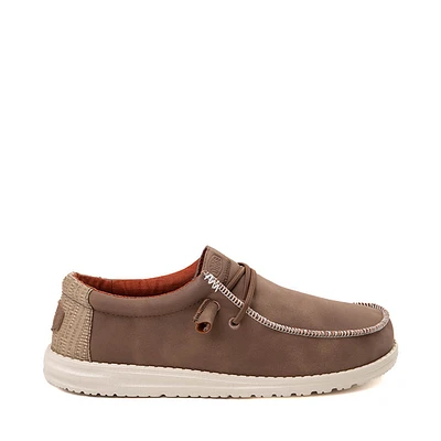 Mens HEYDUDE Wally Craft Leather Casual Shoe - Tan