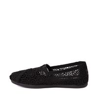 Womens TOMS Alpargata Crochet Slip On Casual Shoe - Black