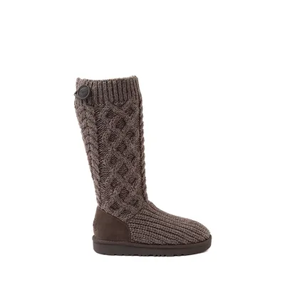 UGG® Classic Cabled Knit Boot - Toddler / Little Kid Grey