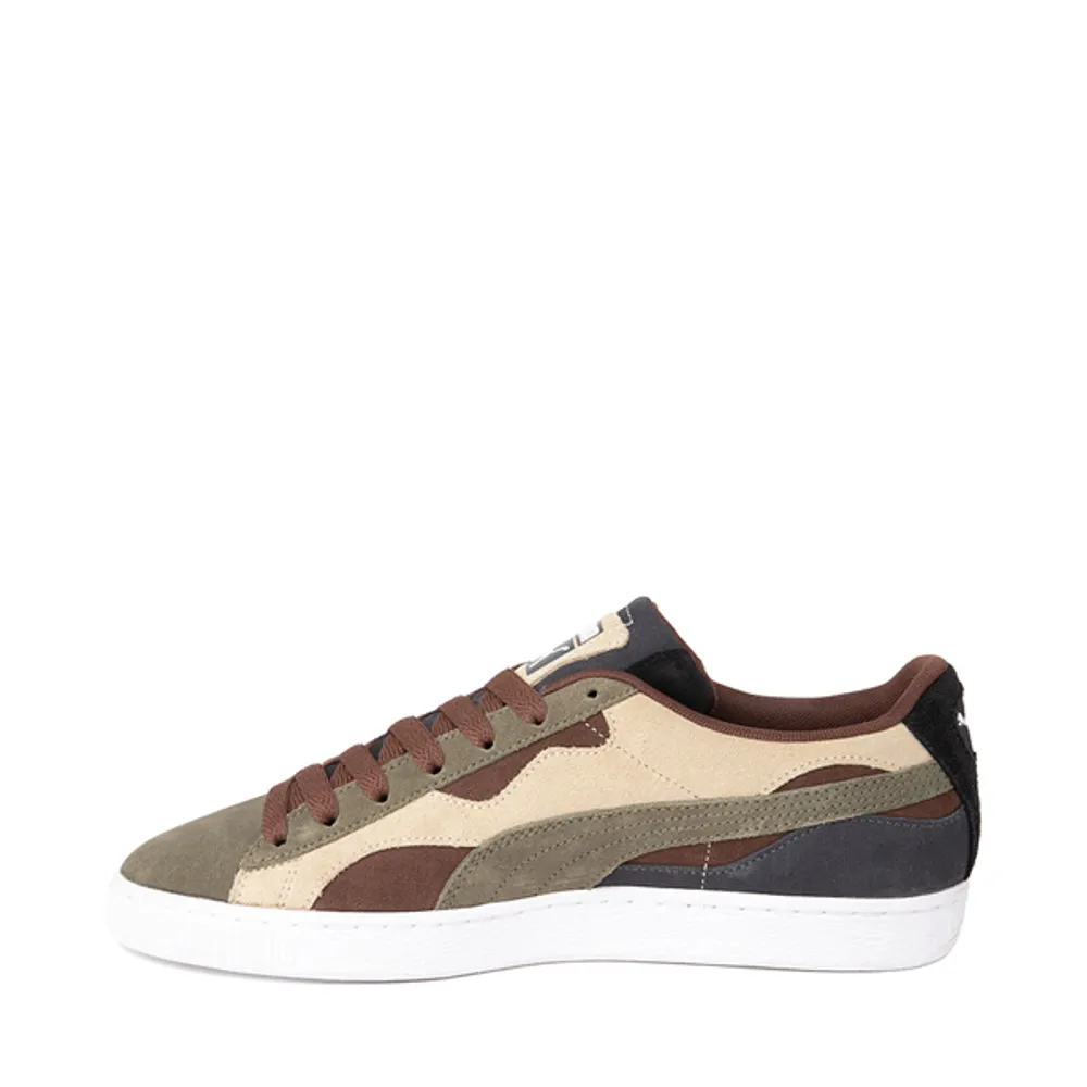 Mens PUMA Suede Camowave Athletic Shoe - Olive / Chestnut Brown Shadow Gray
