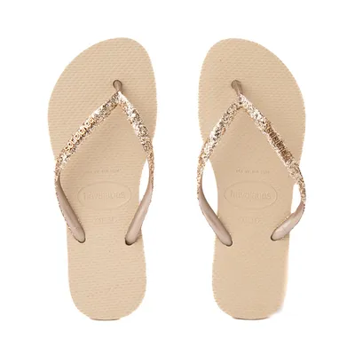 Womens Havaianas Slim Glitter II Sandal - Sand Gray