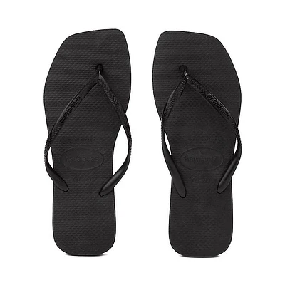 Womens Havaianas Slim Square Flip-Flop - Black
