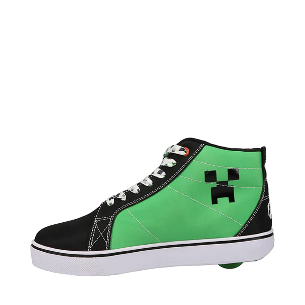 Mens Heelys x Minecraft Racer 20 Mid Skate Shoe - Black / Green