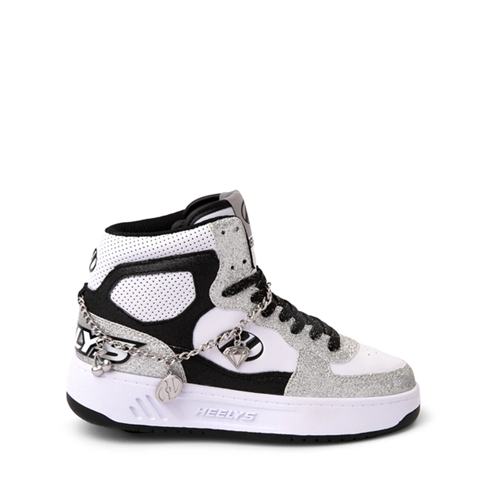 Heelys Rezerve Hi Glitter Skate Shoe - Little Kid / Big White Silver