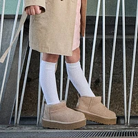 UGG® Classic Ultra Mini Platform Boot - Little Kid / Big Kid - Sand