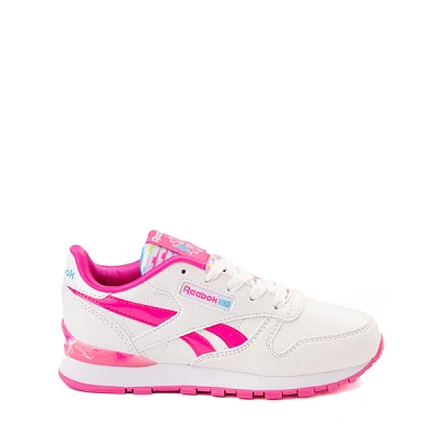 Reebok Classic Leather Step 'n' Flash Athletic Shoe - Little Kid - Silver / Girly Glam