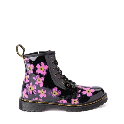 Dr. Martens 1460 8-Eye Patent Boot - Little Kid / Big Black Floral