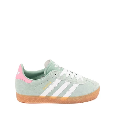 adidas Gazelle Athletic Shoe - Little Kid Hazy Green / White Pink