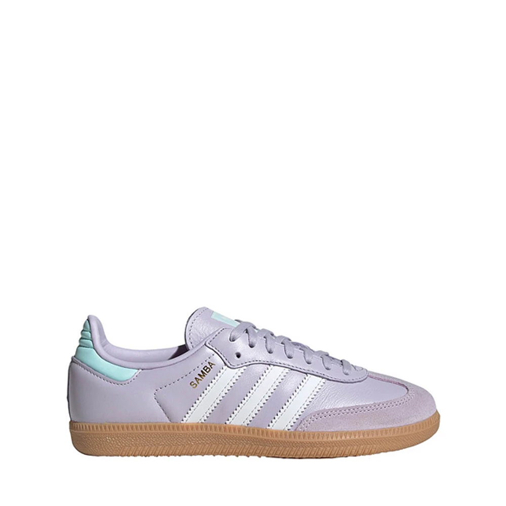 adidas Samba OG Athletic Shoe - Big Kid - Silver Dawn / Crystal White / Semi Flash Aqua