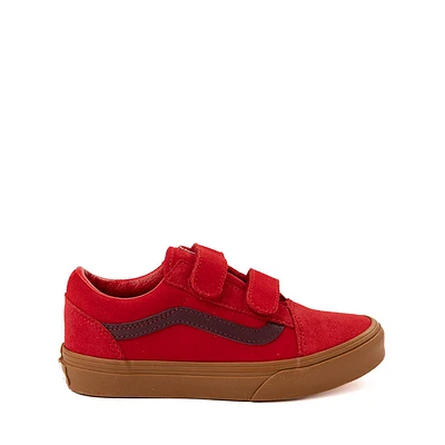 Vans Old Skool V Skate Shoe - Little Kid Red / Gum