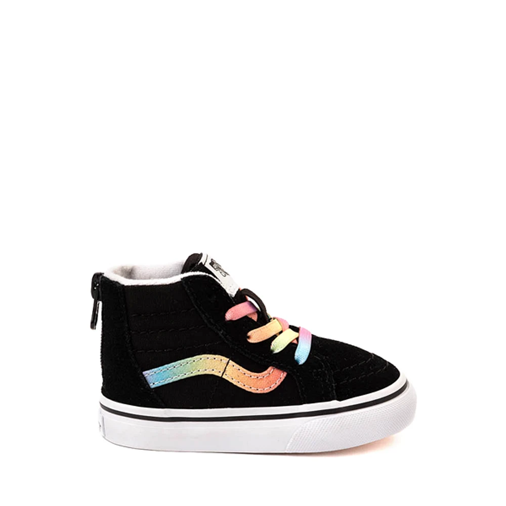 Vans Sk8-Hi Zip Skate Shoe - Baby / Toddler - Black / Rainbow