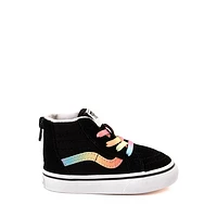 Vans Sk8-Hi Zip Skate Shoe - Baby / Toddler Black Rainbow