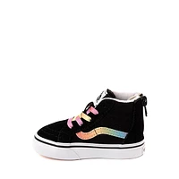 Vans Sk8-Hi Zip Skate Shoe - Baby / Toddler Black Rainbow
