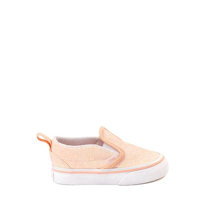 Vans Classic Slip-On V Glitter Skate Shoe - Baby / Toddler - Apricot Nectar