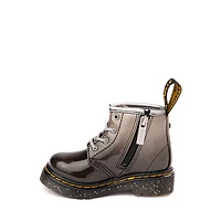 Dr. Martens 1460 4-Eye Patent Boot - Baby / Toddler - Black / Silver Gradient