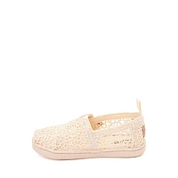 TOMS Alpargata Crochet Slip-On Casual Shoe - Baby / Toddler Little Kid Cream