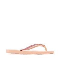 Womens Havaianas Slim Glitter II Flip-Flop - Ballet Rose / Golden Blush