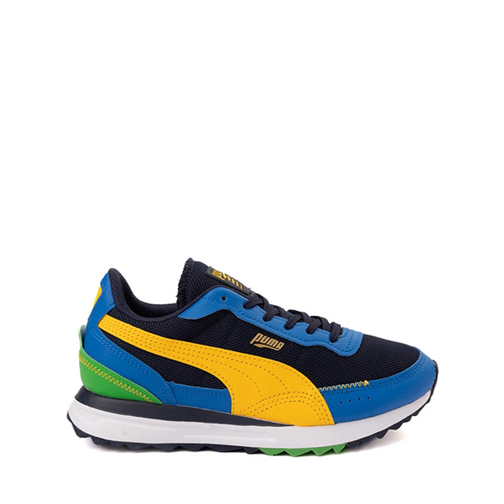 PUMA Road Rider Athletic Shoe - Big Kid - Navy / Yellow Sizzle