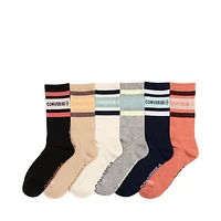 Womens Converse Crew Socks 6 Pack - Multicolor