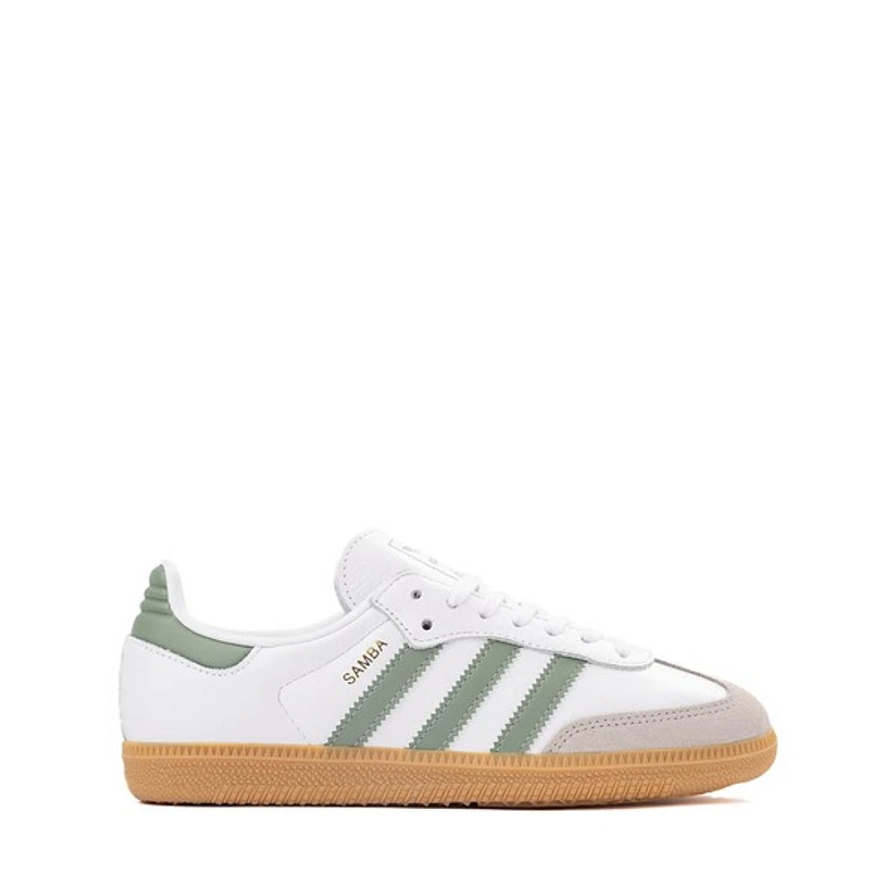 adidas Samba OG Athletic Shoe - Big Kid White / Silver Green Gum
