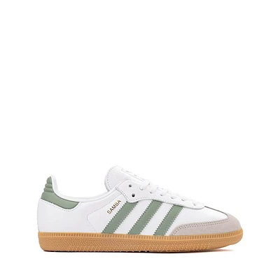 adidas Samba OG Athletic Shoe - Big Kid - White / Silver Green / Gum